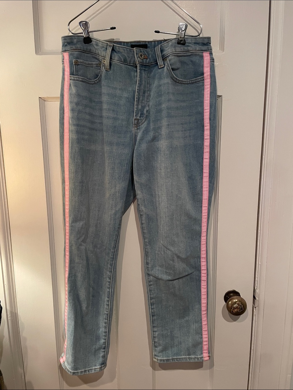 Talbots Modern Ankle Jean with fun pink stripe- Petite